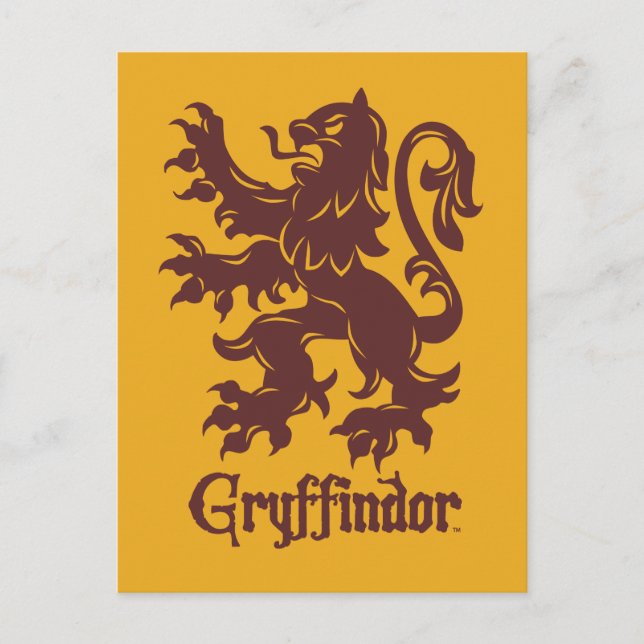 Cartão Postal Harry Potter | Gráfico de Leão Gryffindor (Frente)