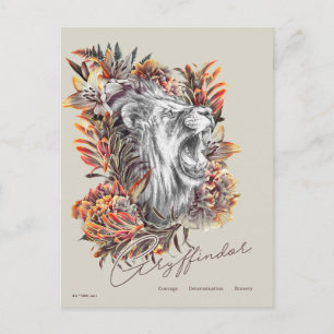 Cartão Postal HARRY POTTER™ GRYFFINDOR™ - Gráfico Floral