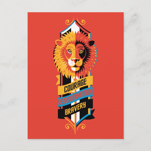 Cartão Postal Harry Potter| GRYFFINDOR™ House Traits Sigil (Frente)