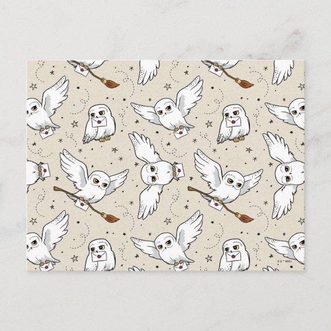 Cartão Postal Harry Potter | Hedwig Pattern (Frente)