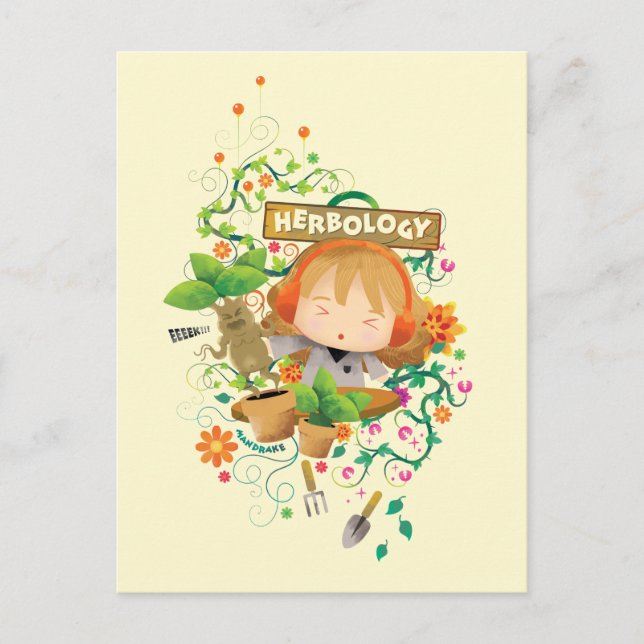 Cartão Postal Harry Potter | Hermione Herbology Class Graphic (Frente)