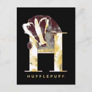 Cartão Postal Harry Potter   HUFFLUFF™ Badger Watercolor