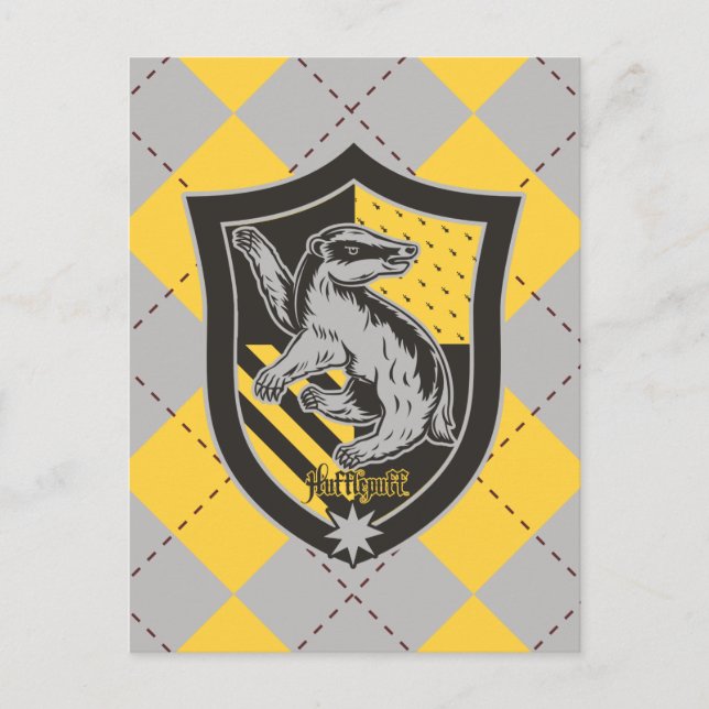 Cartão Postal Harry Potter | Orgulho da Casa da Hufflepuff (Frente)