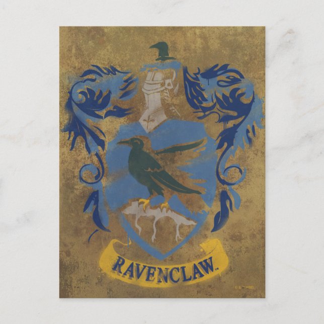 Cartão Postal Harry Potter | Pintura Ravenclaw Rústica (Frente)