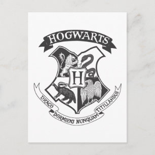 Cartão Postal Harry Potter Retro Hogwarts Crest