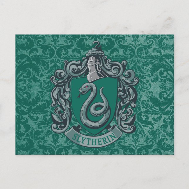 Cartão Postal Harry Potter | Slytherin Crest Green (Frente)