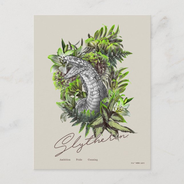 Cartão Postal HARRY POTTER™ SLYTHERIN™ - Gráfico Floral (Frente)