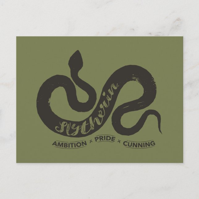 Cartão Postal Harry Potter | SLYTHERIN™ Silhueta Tipografia (Frente)