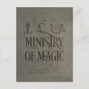 Cartão Postal Harry Potter Spell MINISTÉRIO DA MÁGICA