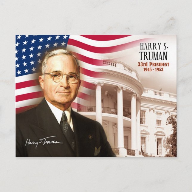 Cartão Postal Harry S. Truman - 33º Presidente dos EUA (Frente)