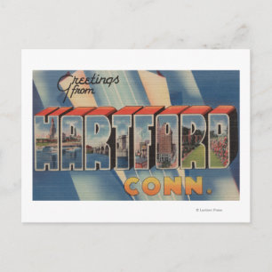 Cartão Postal Hartford, Connecticut - Cenas com Letra Grande 2
