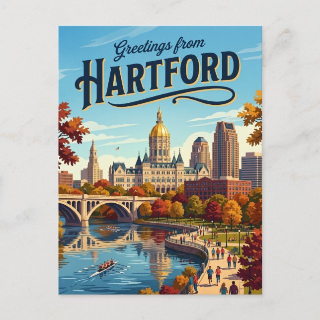 Cartão Postal Hartford EUA (Frente)