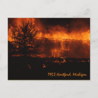 Hartford Michigan House On Fire, 1953