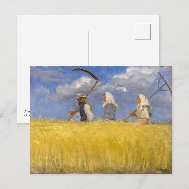 Cartão Postal Harvesters | Anna Ancher | (Frente/Verso)