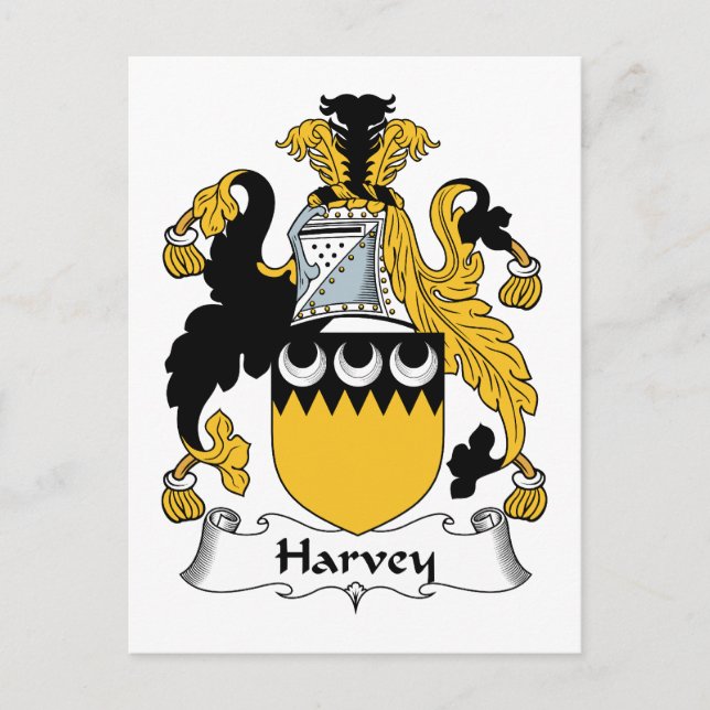 Cartão Postal Harvey Family Crest (Frente)