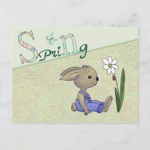 Cartão Postal Hase im Frühling
