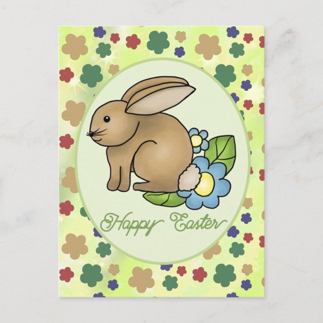 Cartão Postal Hase mit Blumen  postkarte (Frente)