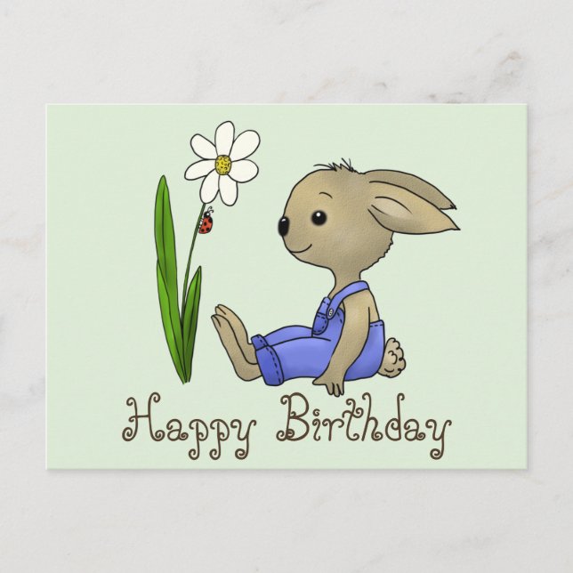 Cartão Postal Hase und Blume (Frente)