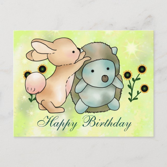 Cartão Postal Hase und Igel Postkarte (Frente)