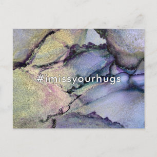 Cartão Postal Hashtag I I Miss Your Hugs Abstrato Álcool Tinta 