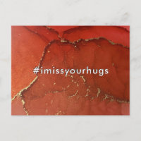 Hashtag I Miss Seus Abraços Vermelho E Dourada Art