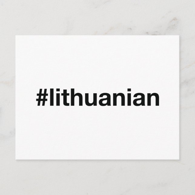 Cartão Postal Hashtag LITUANO (Frente)