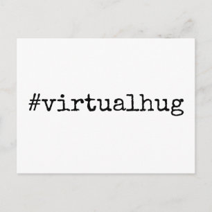 Cartão Postal Hashtag Virtual Hug Preto e Branco