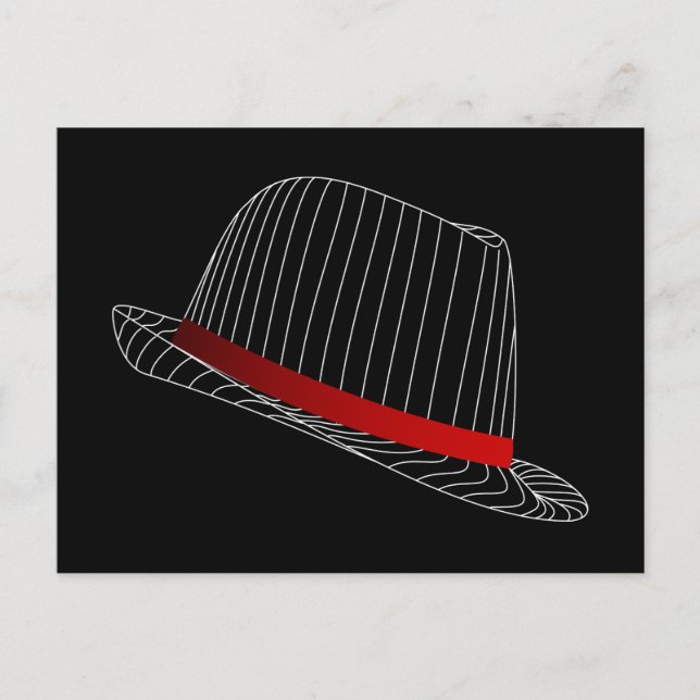 Cartão Postal hat-158569 GANGSTER STYLE HATS FASHION BLACK WHITE (Frente)