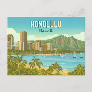 Cartão Postal Havaí Antigo, Praia da Baía de Hanauma Honolulu