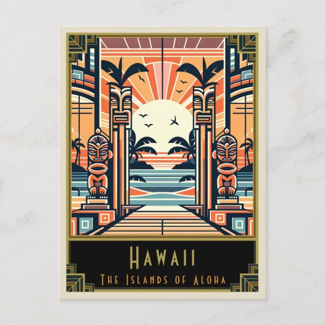Cartão Postal Havaí | Art Deco (Frente)