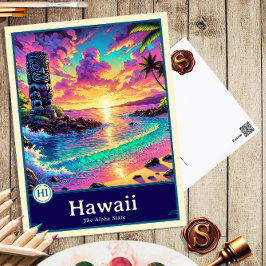 Cartão Postal Havaí | Cartão-postal Sombreado do Cel do Estilo d