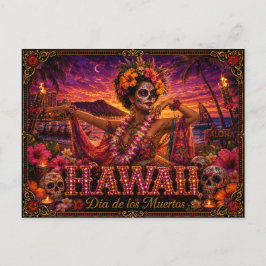 Cartão Postal Havaí Dia dos Mortos Retro