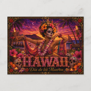 Cartão Postal Havaí Dia dos Mortos Retro