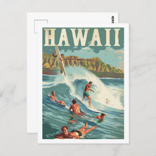 Cartão Postal Havaí EUA América Vintage, famosa Viagem