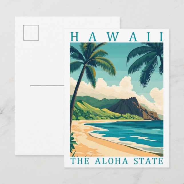 Cartão Postal Havaí, o estado de Aloha EUA, Viagem Place (Frente/Verso)