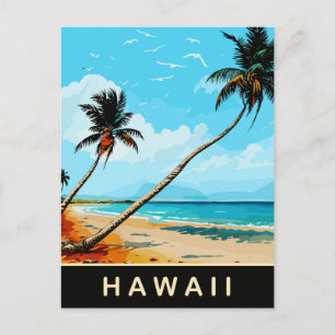 Cartão Postal Havaí, Palmas na praia de areia, Viagem