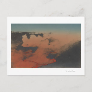 Cartão Postal Havaí - Vista do vulcão Kilauea em HA