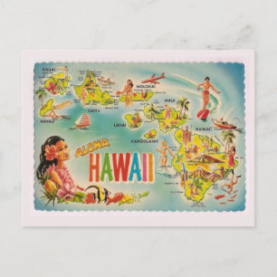 Cartão postal havaiano antigo