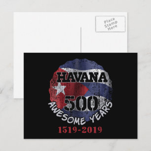 Cartão Postal Havana 500 Anos Incríveis - Aniversário de Cuba 