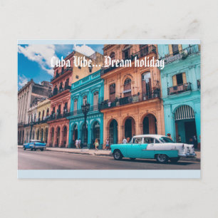 Cartão Postal Havana Cuba Vintage Colorful 'Cuba vibe'