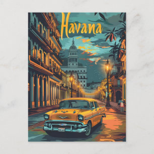 Cartão Postal Havana Dreams: Cruise em um Carro vintage