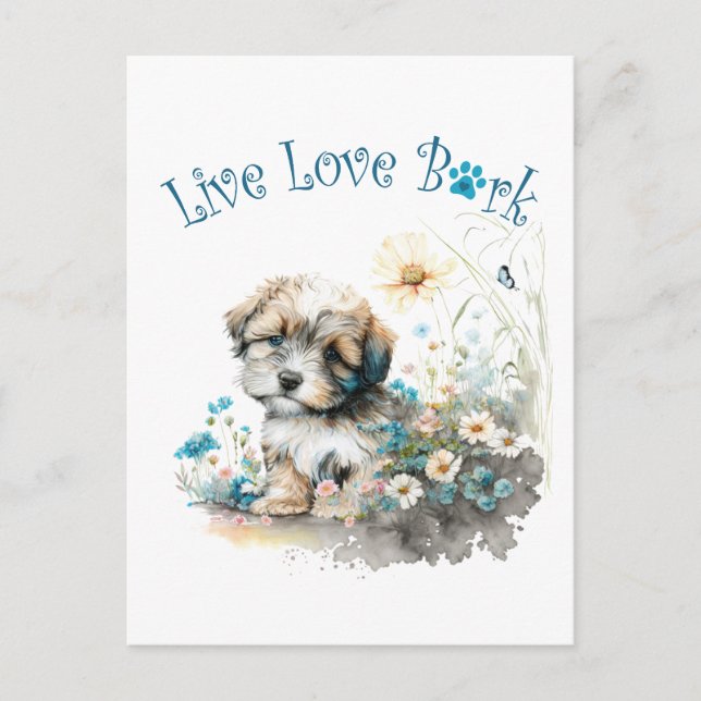 Cartão Postal Havanese Dog Mãe Floral (Frente)