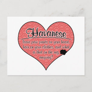 Cartão Postal Havanese Paw Imprime Humor Canino