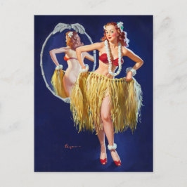 Cartão Postal Hawaiai Girl Pin Up