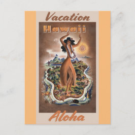 Cartão Postal Hawaii Aloha Hula Dancer Viagens vintage