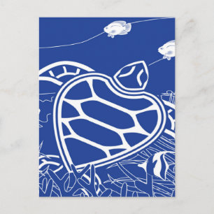 Cartão Postal Hawaii Blue Turtle