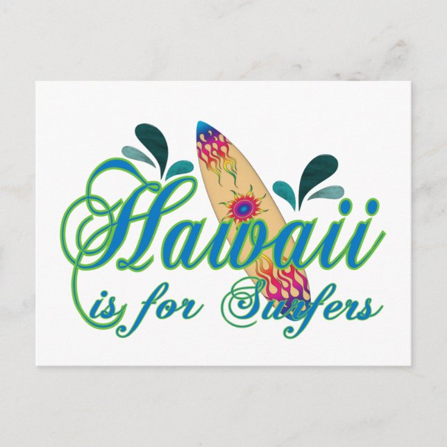 Cartão Postal Hawaii é para surfistas (Frente)