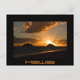 Cartão Postal Hawaii Lanikai sunrise - texto negro