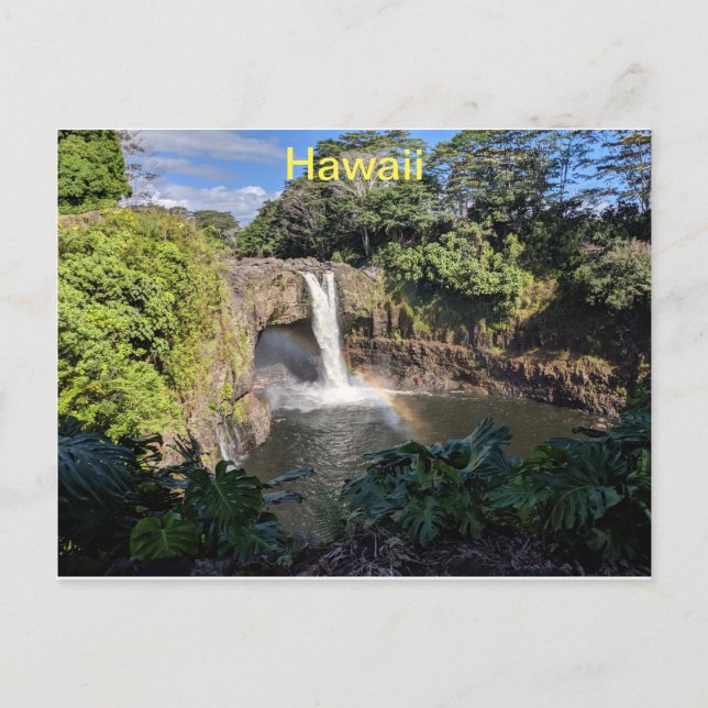 Cartão Postal Hawaii Rainbow Waterfall (Frente)