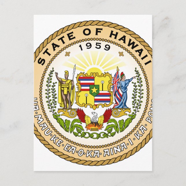 Cartão Postal Hawaii State Seal (Frente)